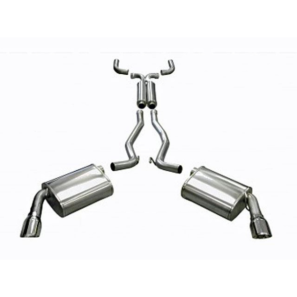 Corsa Performance Dual Rear Exit Catback with 4.0 Inch Tips - Sport Sound Level