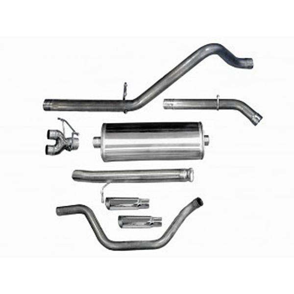 Corsa Performance Dual Rear Exit Cat-Bac with 4.0 Inch Tips - Sport Sound Level