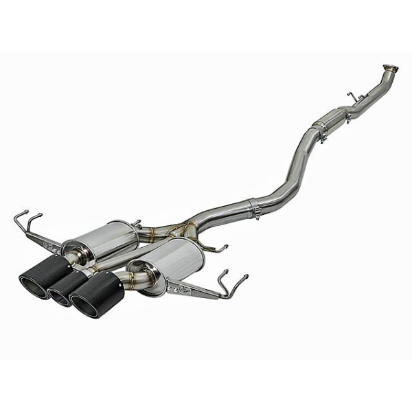 aFe POWER Takeda 2.5in to 2.25in 304SS Catback Dual-Exit - Carbon Fiber Tips