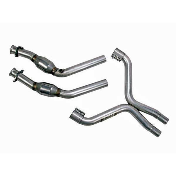 BBK Performance High Flow X Pipe With Catalytic Converters - Aluminized Steel