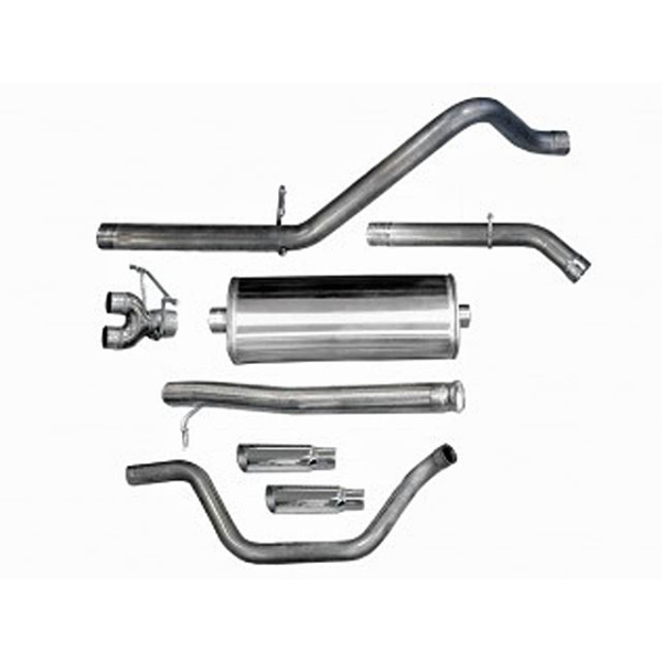 Corsa Performance Dual Rear Exit Catback with Single 4.0 Inch Slash Cut Tips - Sport Sound Level