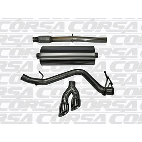 Corsa Performance Single Side Exit Catback with Twin 4.0 Inch Tip - Sport Sound Level