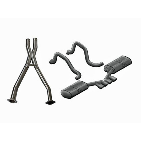 Corsa Perfromance Dual Rear Exit Cat-Back with Twin 3.5 Inch Tips - Sport Sound Level