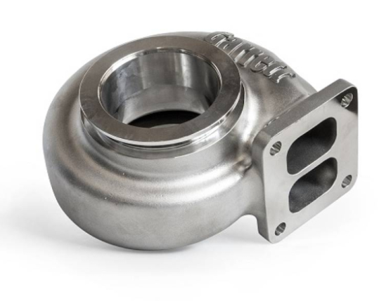 Twin-scroll turbocharger turbine housing with a divided exhaust inlet